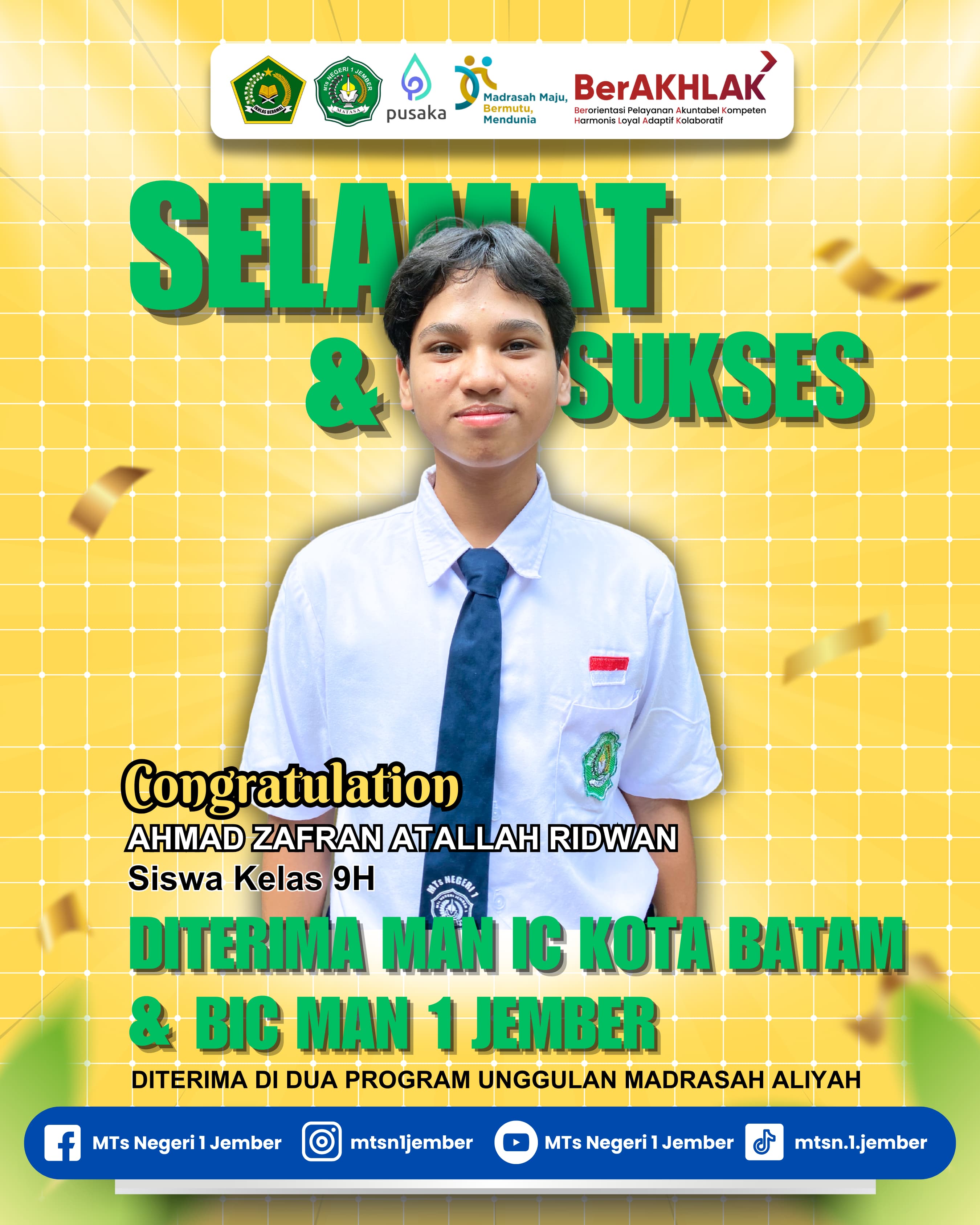 SISWA MATASA DITERIMA DI MAN IC BATAM & MAN BIC MAN 1 JBR